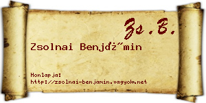 Zsolnai Benjámin névjegykártya